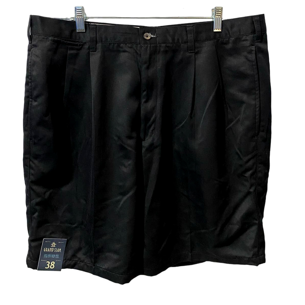NWT~Grand Slam Performance Golf Shorts Black Stretch Wicking, Easy Care~Size 38